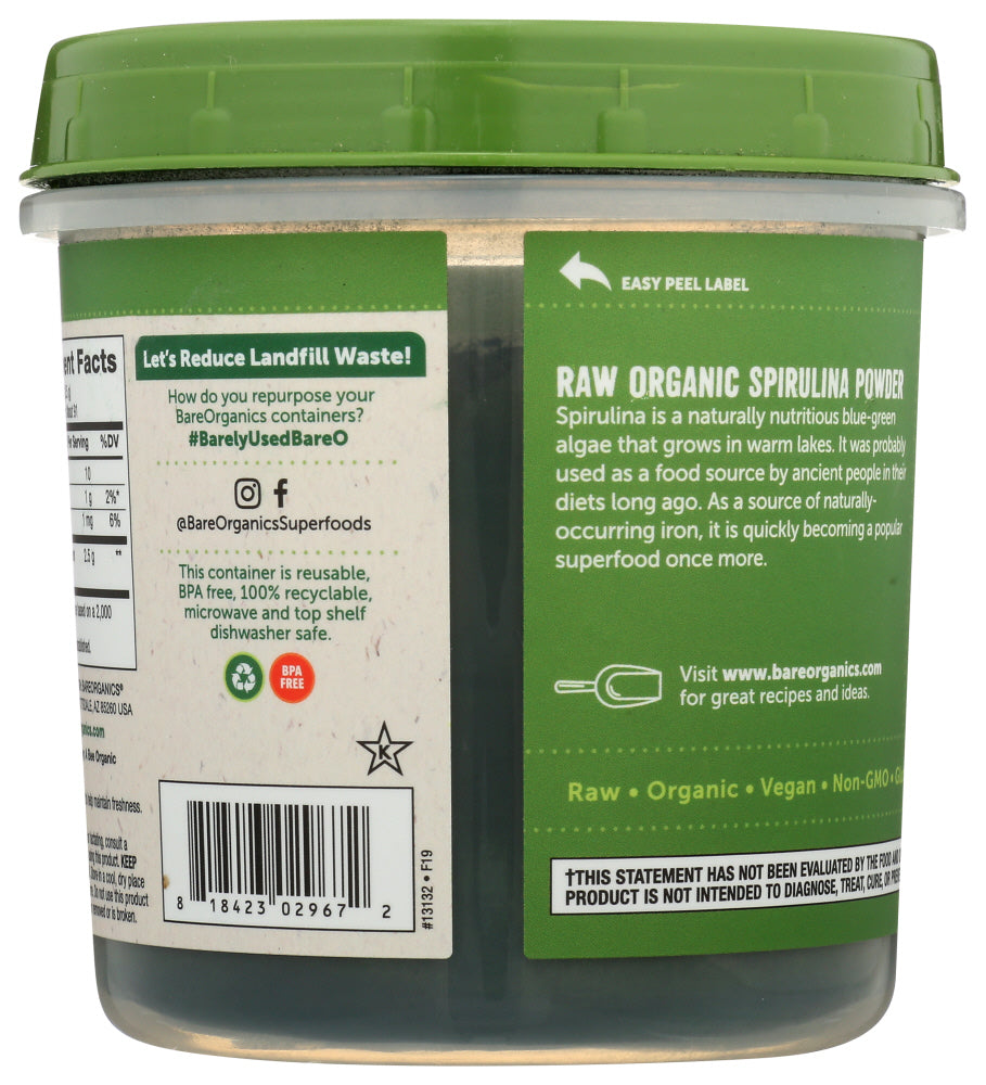 Bareorganics: Spirulina Pwdr Org, 8 Oz