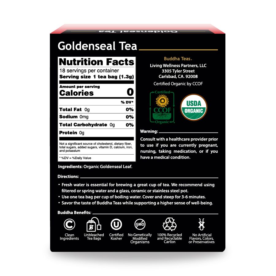 Buddha Teas: Goldenseal Tea, 18 Bg