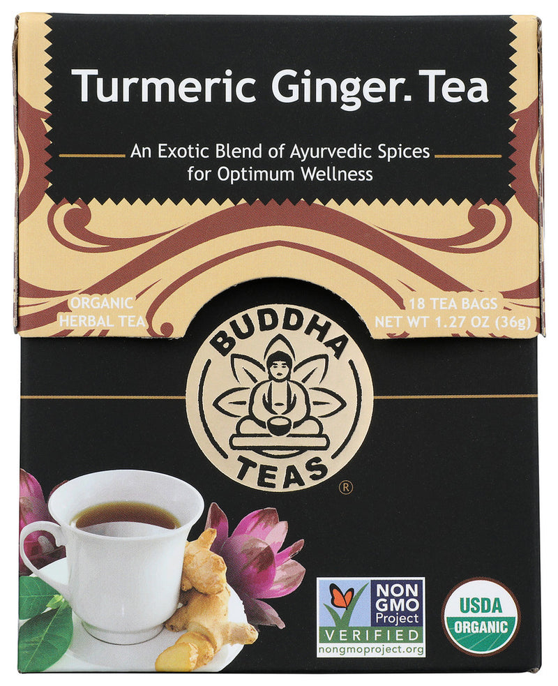 Buddha Teas: Tea Turmeric Ginger, 18 Bg