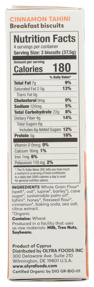 Olyra: Breakfast Biscuits Cinnamon Tahini, 5.3 Oz