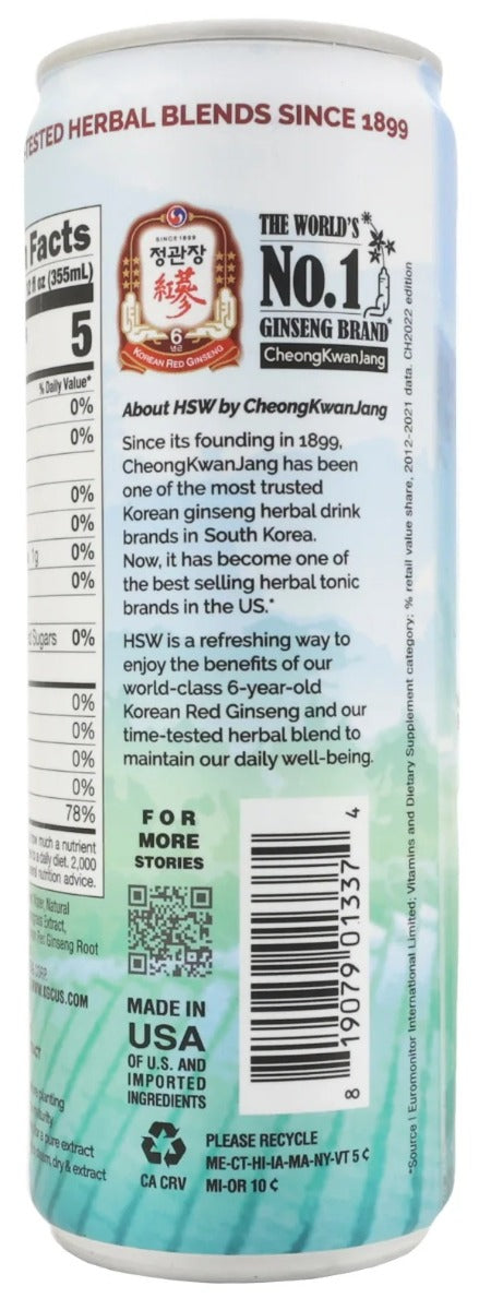 Hsw: Calm Unsweetened Sparkling Herbal Drink, 12 Fo