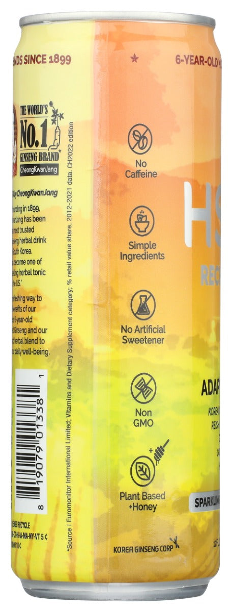 Hsw: Recharge Sparkling Herbal Drink Adaptogens, 12 Fo