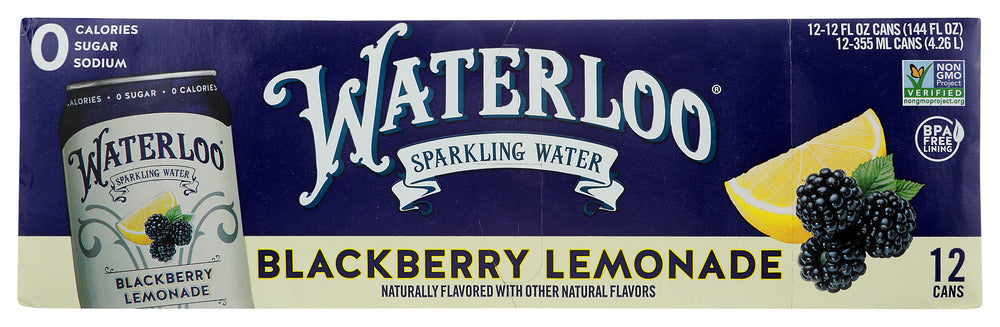 Waterloo Sparkling Water: Blackberry Lemonade Sparkling Water 12Pk, 144 Fo