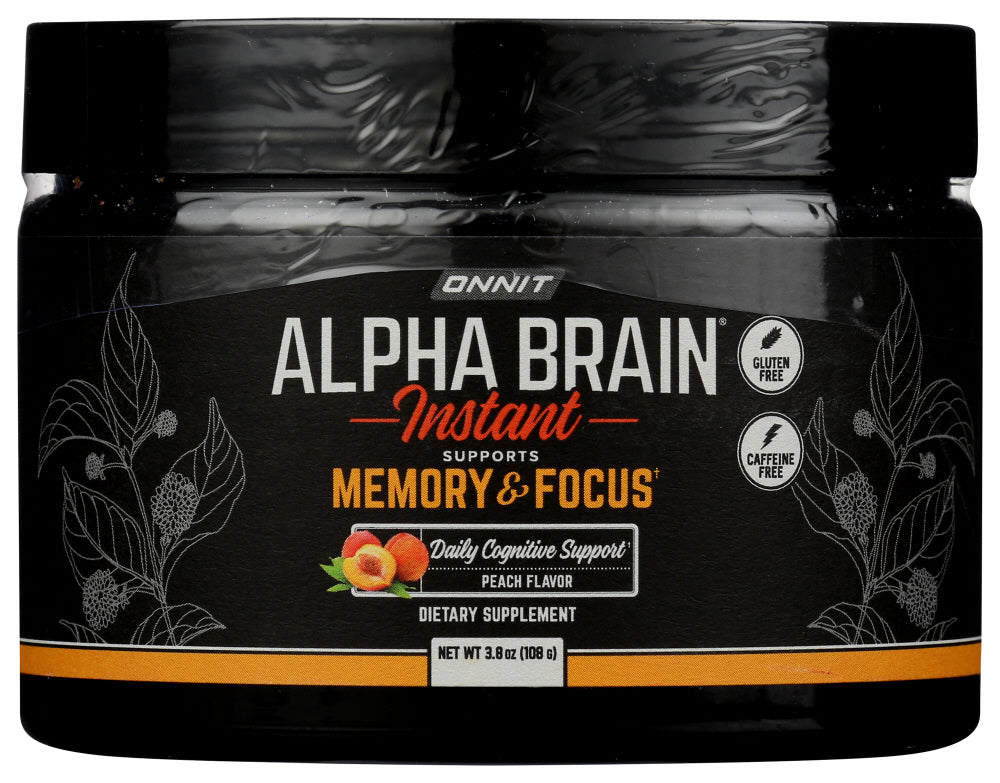 Onnit: Alpha Brain Pwdr Peach, 3.8 Oz