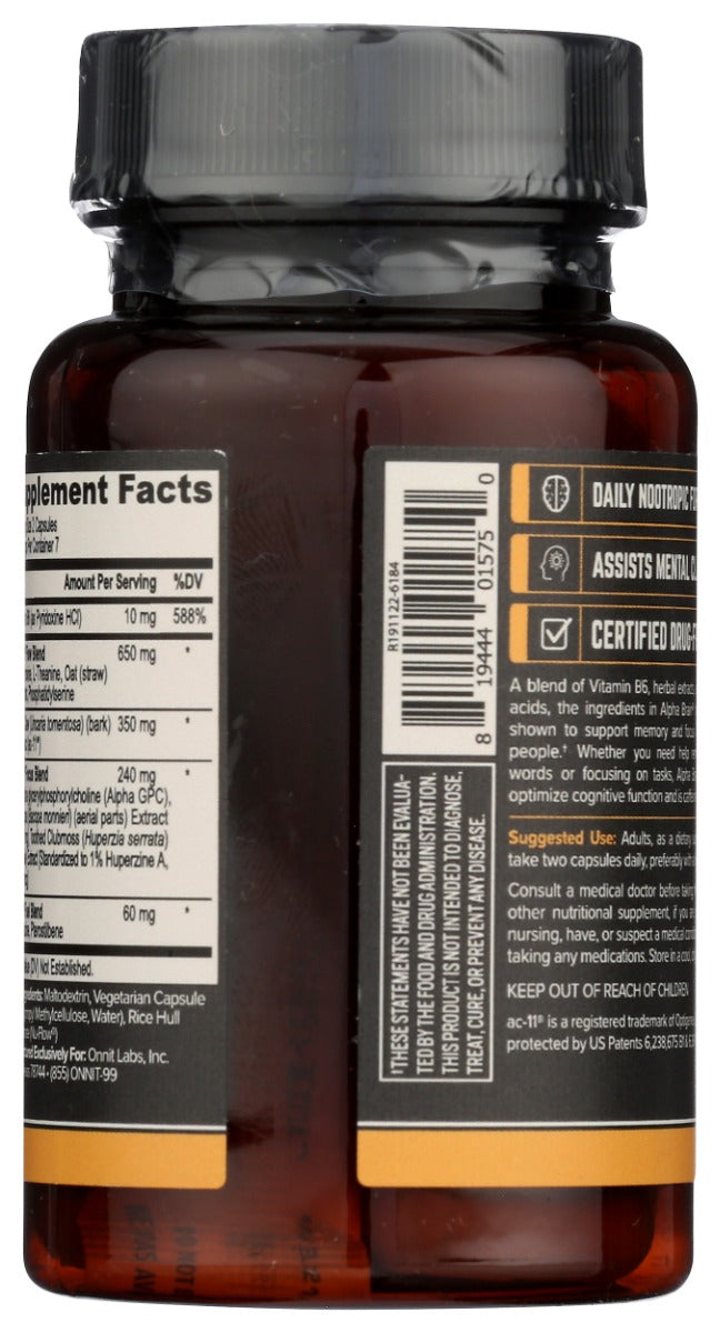 Onnit: Alpha Brain Memory & Focus Dietary Supplement, 14 Cp