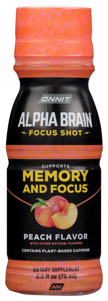 Onnit: Alpha Brain Focus Shot Peach, 2.5 Oz