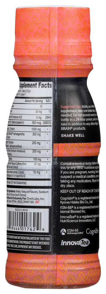 Onnit: Alpha Brain Focus Shot Peach, 2.5 Oz