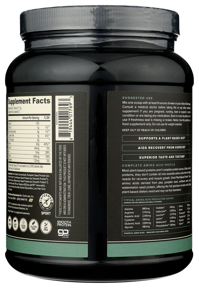 Onnit: Plant Based Protein Vanilla, 823 Gm