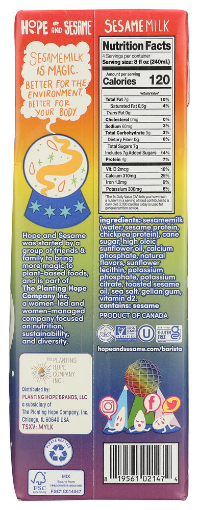 Hope And Sesame: Milk Sesame Barista Blnd, 32 Oz