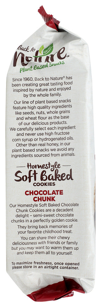 Back To Nature: Homestyle Soft Baked Chocolate Chunk Cookies, 8 Oz