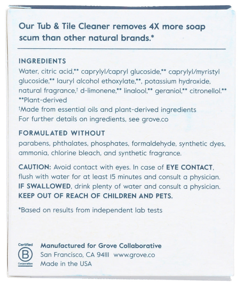 Grove Co: Tub And Tile Cleaner Concentrates Orange Rosemary, 2 Ea