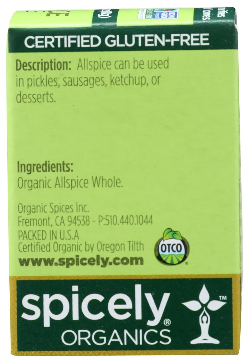 Spicely Organics: Organic Allspice Whole, .3 Oz