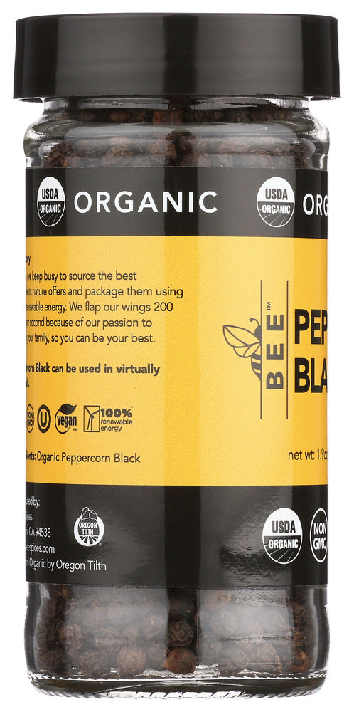 Bee Spices: Spices Pepprcrn Blk Org, 1.9 Oz