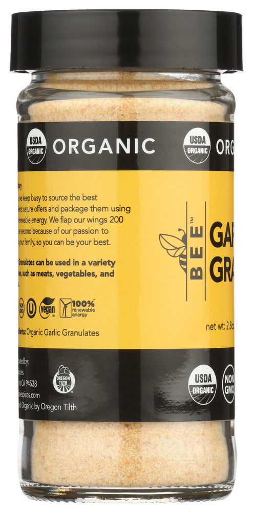 Bee Spices: Garlic Granulates Org, 2.8 Oz