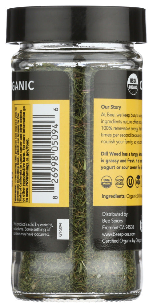 Bee Spices: Organic Dill Weed, 0.5 Oz