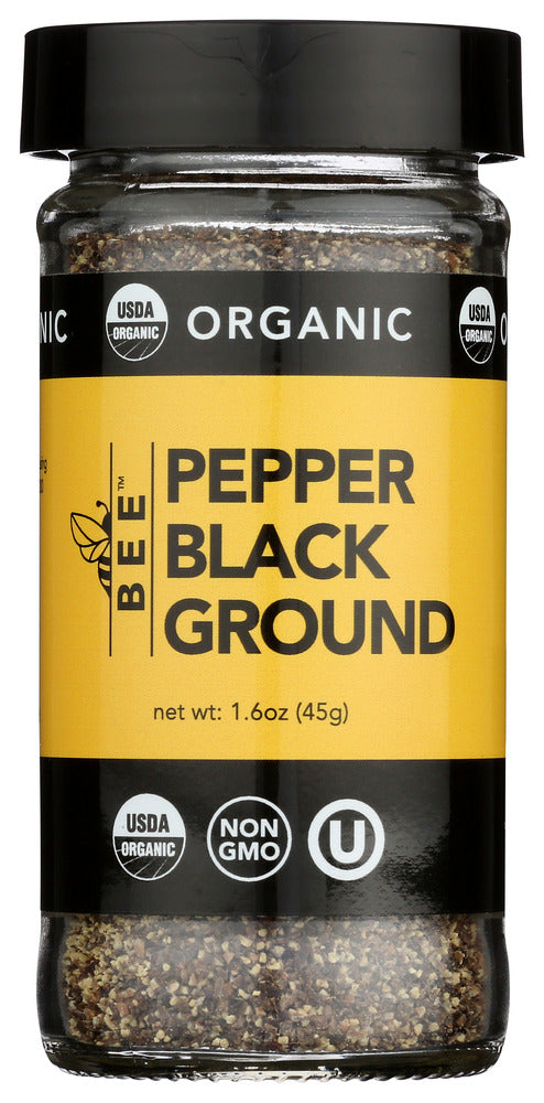 Bee Spices: Organic Pepper Black Ground, 1.6 Oz