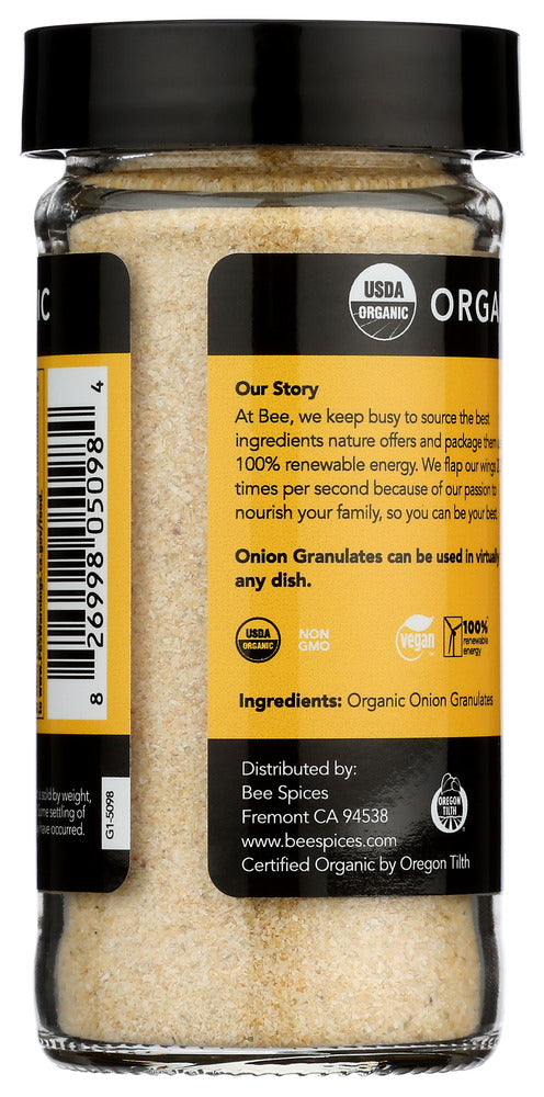 Bee Spices: Organic Onion Granulates, 2.2 Oz