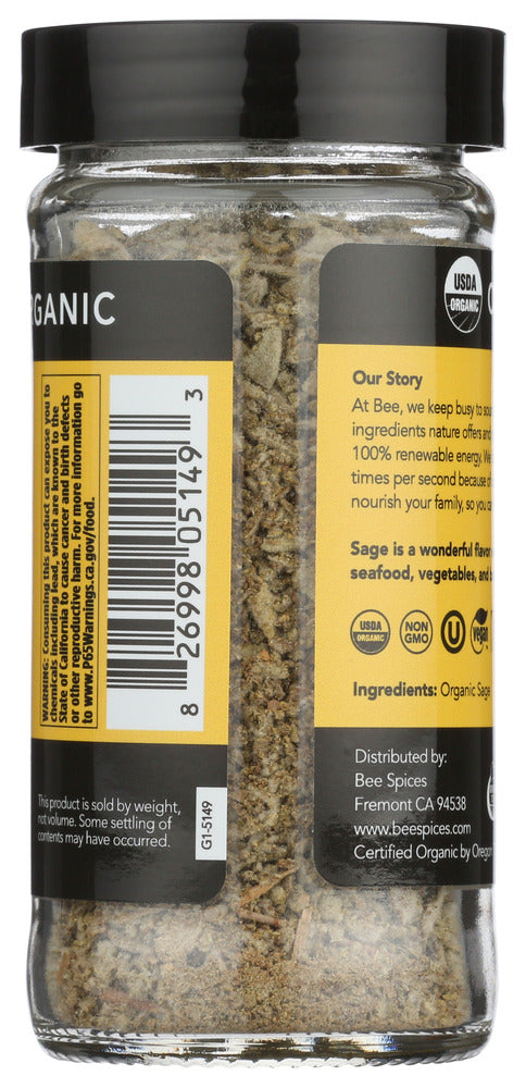 Bee Spices: Organic Sage, 0.4 Oz