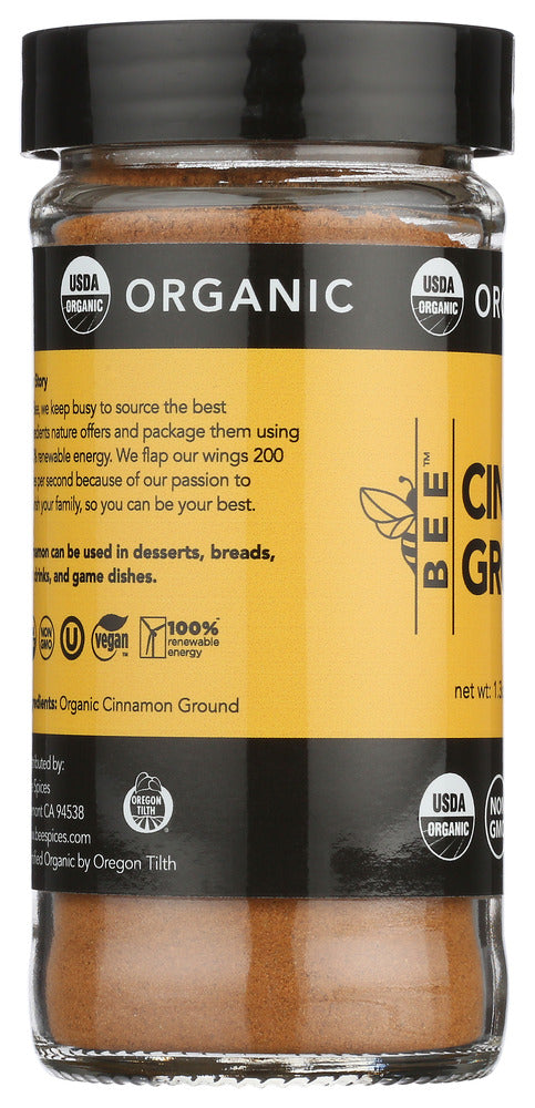 Bee Spices: Organic Cinnamon Ground, 1.3 Oz