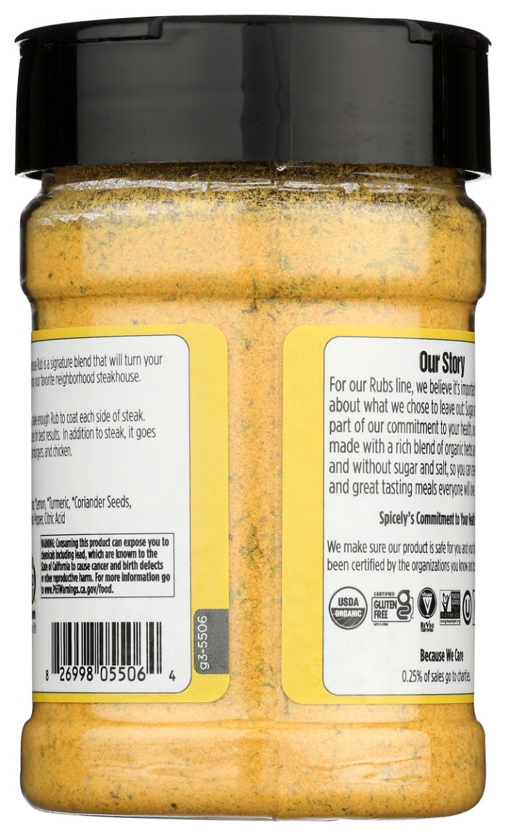 Spicely Organics: Lemon Pepper Steakhouse Rub, 5.8 Oz