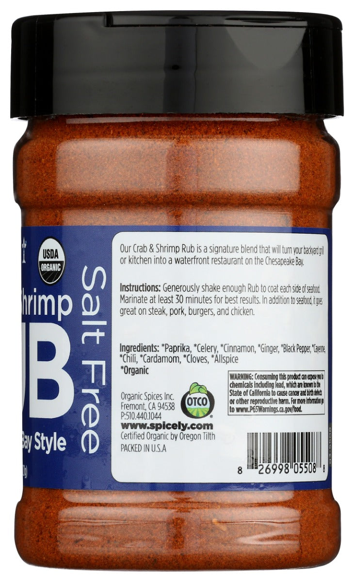 Spicely Organics: Chesapeake Bay Style Crab And Shrimp Rub, 4.3 Oz