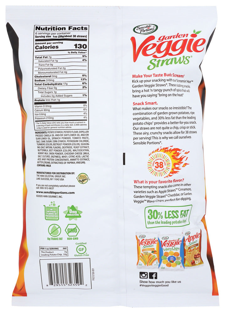 Sensible Portions: Veggie Straws Screamin Hot, 6 Oz