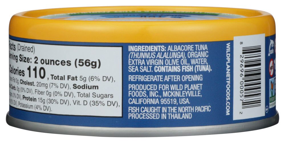 Wild Planet: Albacore Solid Wild Tuna In Extra Virgin Olive Oil, 5 Oz