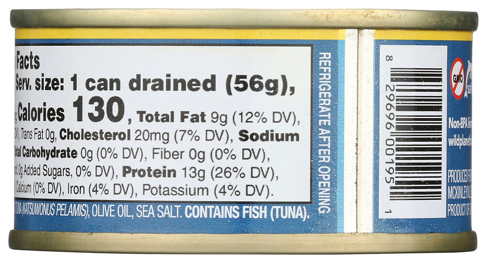 Wild Planet: Skipjack Solid Light Wild Tuna In Pure Olive Oil, 2.82 Oz