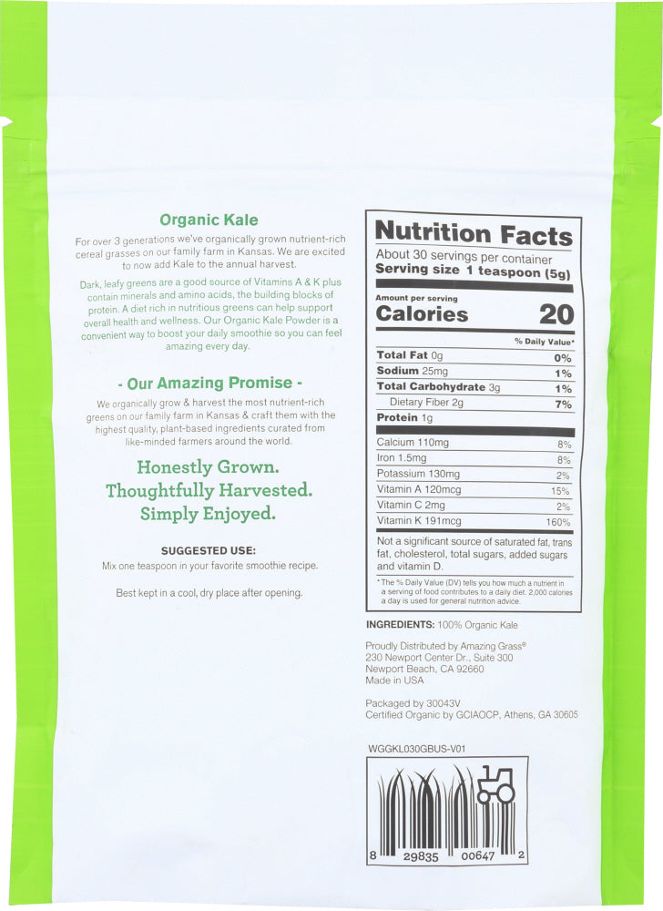 Amazing Grass: Kale Powder 30Serv Org, 5.29 Oz