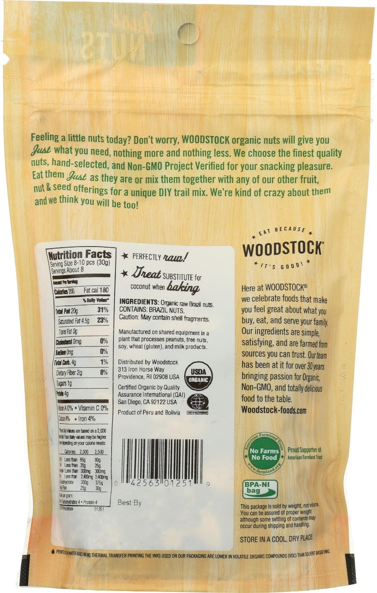 Woodstock: Nuts Brazil Org, 8.5 Oz