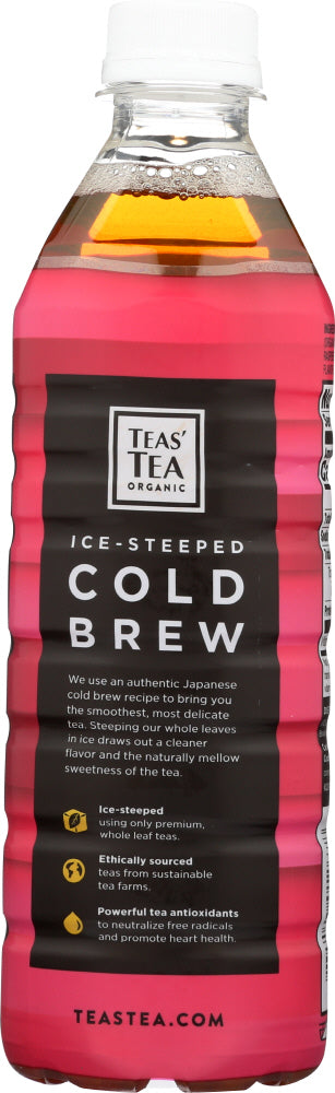 Teas Tea: Organic Ice Steeped Cold Brew Raspberry Black Tea, 16.9 Fo