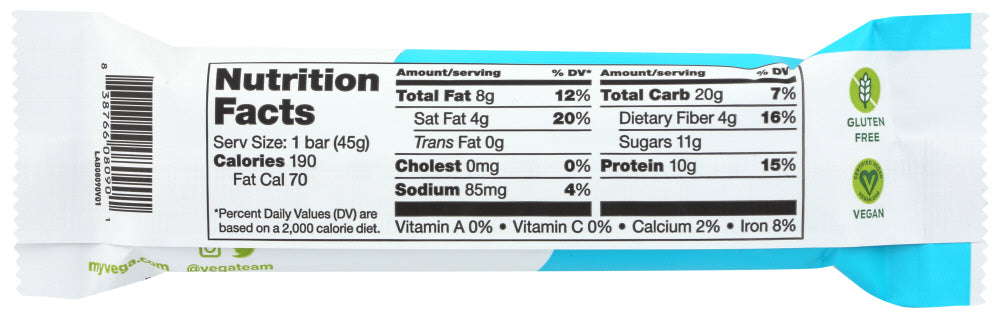 Vega: Protein Snack Bar Chocolate Peanut Butter, 1.6 Oz