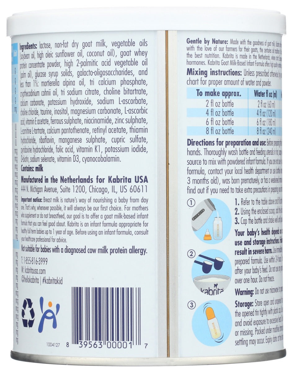 Kabrita: 0-12 Goat Milk-Based Infant Formula With Iron 400G, 14 Oz