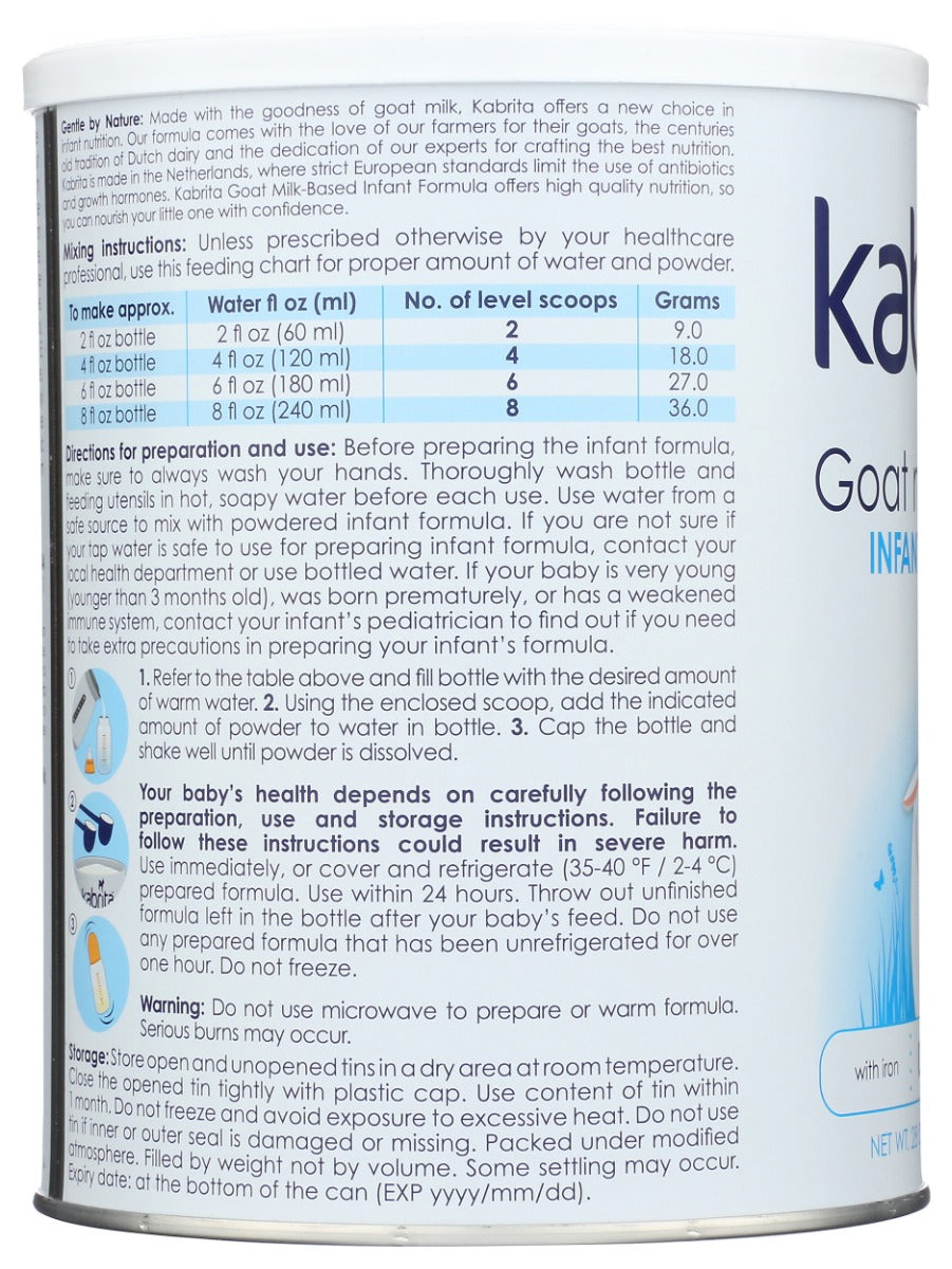 Kabrita: 0-12 Goat Milk-Based Infant Formula With Iron, 28 Oz