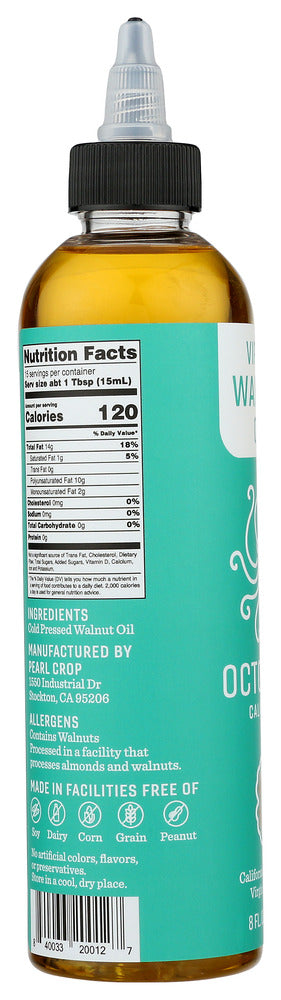 Octonuts: California Cold Pressed Virgin Walnut Oil, 8 Oz