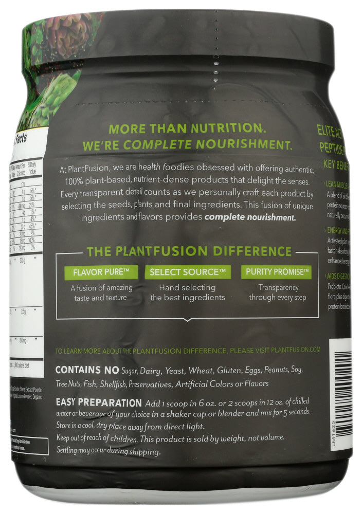 Plantfusion: Elite Activated Peptide Protein Rich Chocolate, 15.87 Oz