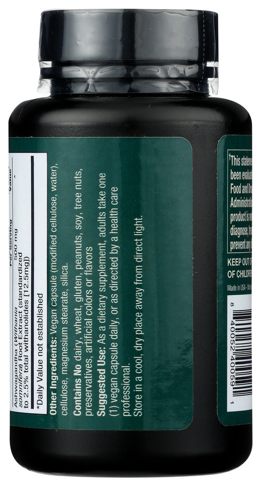 Plantfusion: Ashwagandha 500Mg, 60 Vc