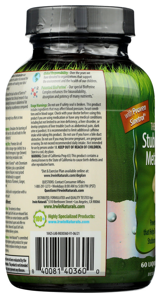 Irwin Naturals: Thermo Burn Stubborn Fat Metabolizer, 60 Sg