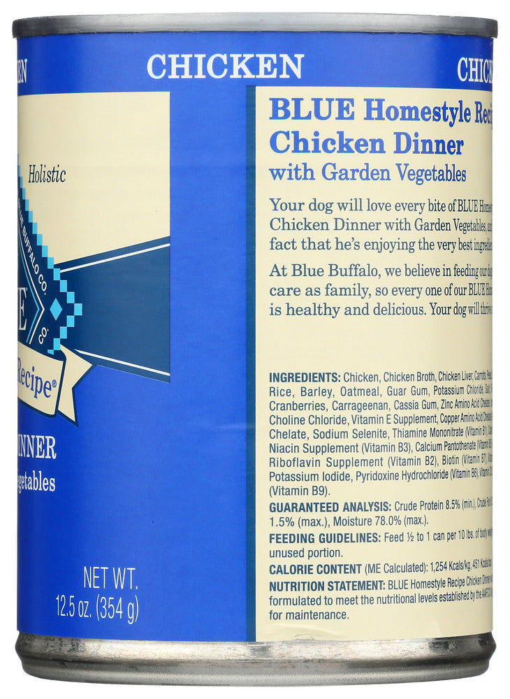 Blue Buffalo: Homestyle Recipe Adult Dog Food Chicken Dinner With Garden Vegetables, 12.50 Oz