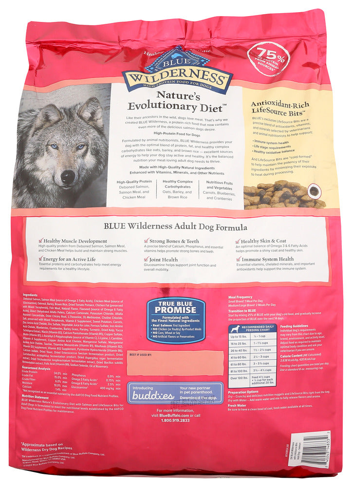 Blue Buffalo: Dog Food Adlt Slmn Wldrn, 13 Lb