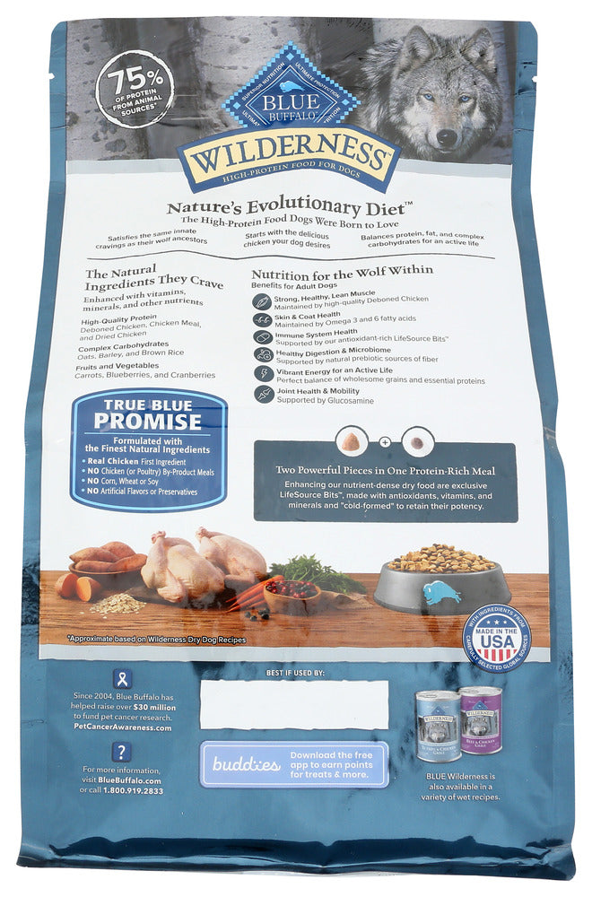 Blue Buffalo: Dog Food Wldrnss Adlt Chkn, 4.5 Lb