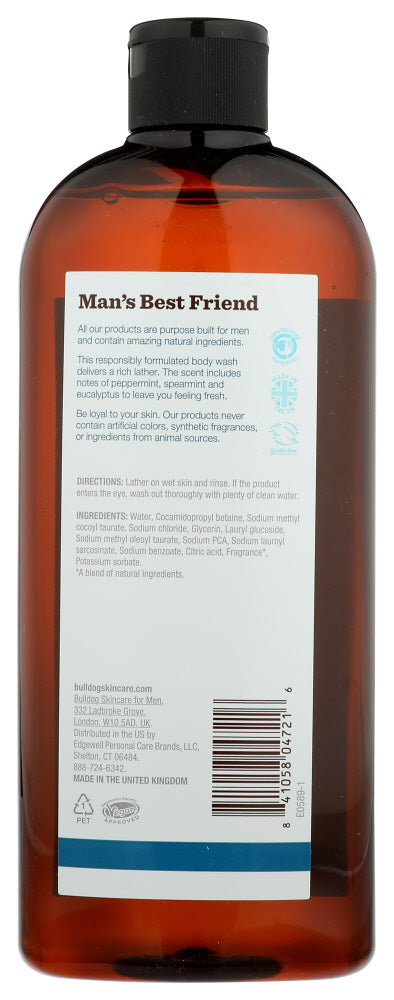 Bulldog: Peppermint Eucalyptus Body Wash, 16.9 Fo