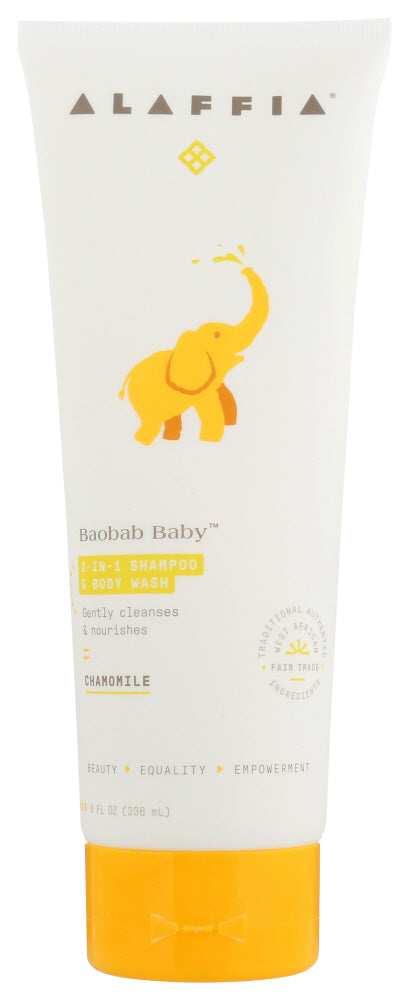 Alaffia: Baobab Baby Chamomile 2In1 Shampoo & Body Wash, 8 Fo