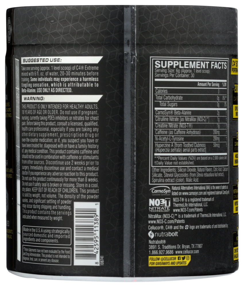 Cellucor: C4 Extreme Natural Zero Blueberry Lemonade, 6.35 Oz