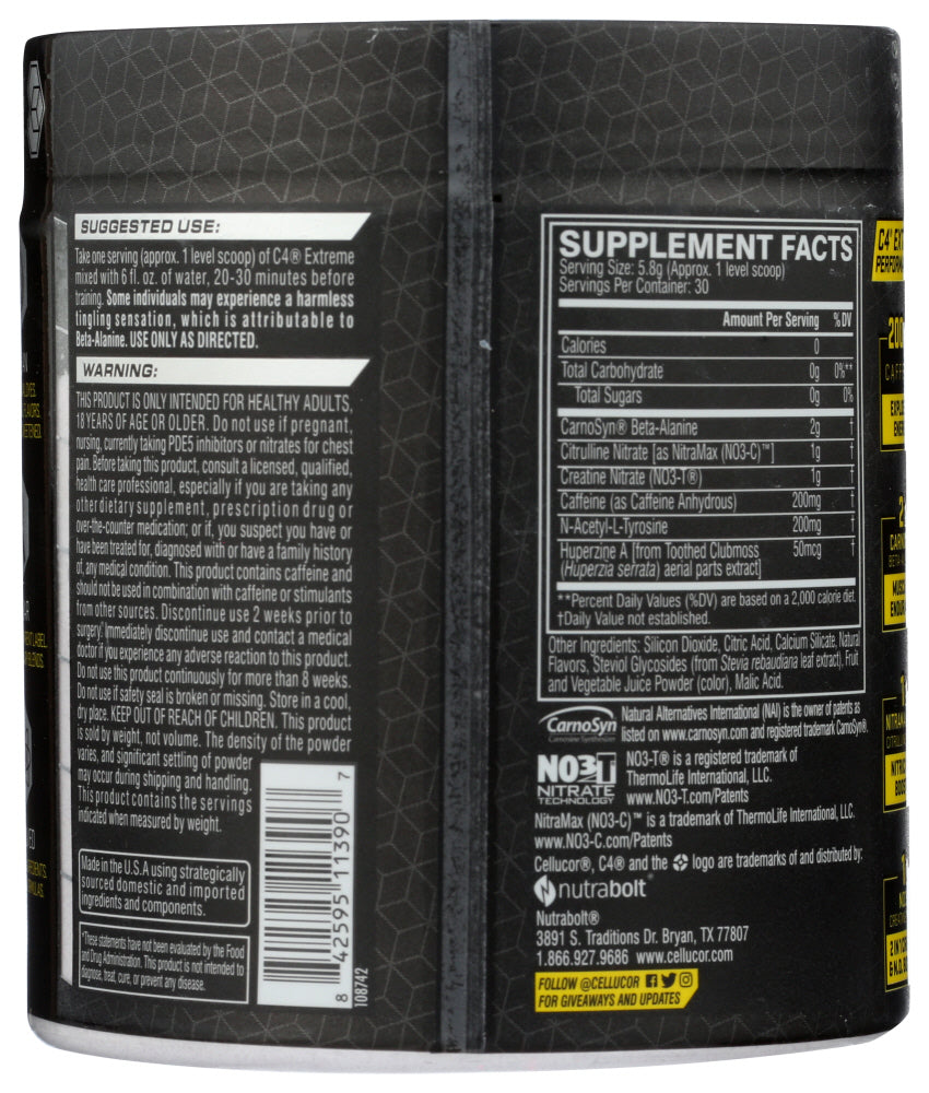 Cellucor: C4 Extreme Natural Zero Cherry Limeade, 6.14 Oz