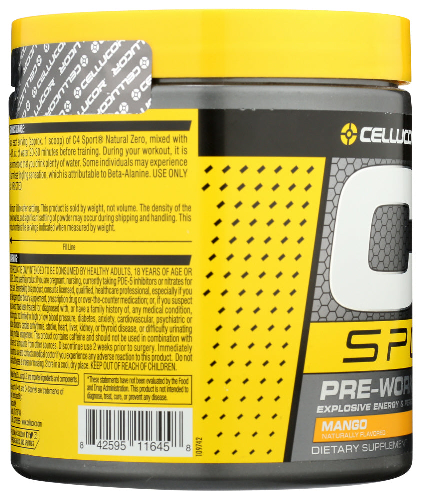 Cellucor: C4 Sport Natural Zero Mango, 212.5 Gm