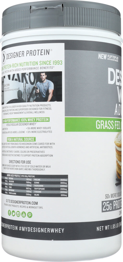 Designer Protein Whey: Advanced Vanilla Cookies & Cream Powder, 1.85 Lb