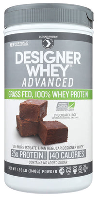 Designer Protein Whey: Advanced Chocolate Fudge Powder, 1.85 Lb