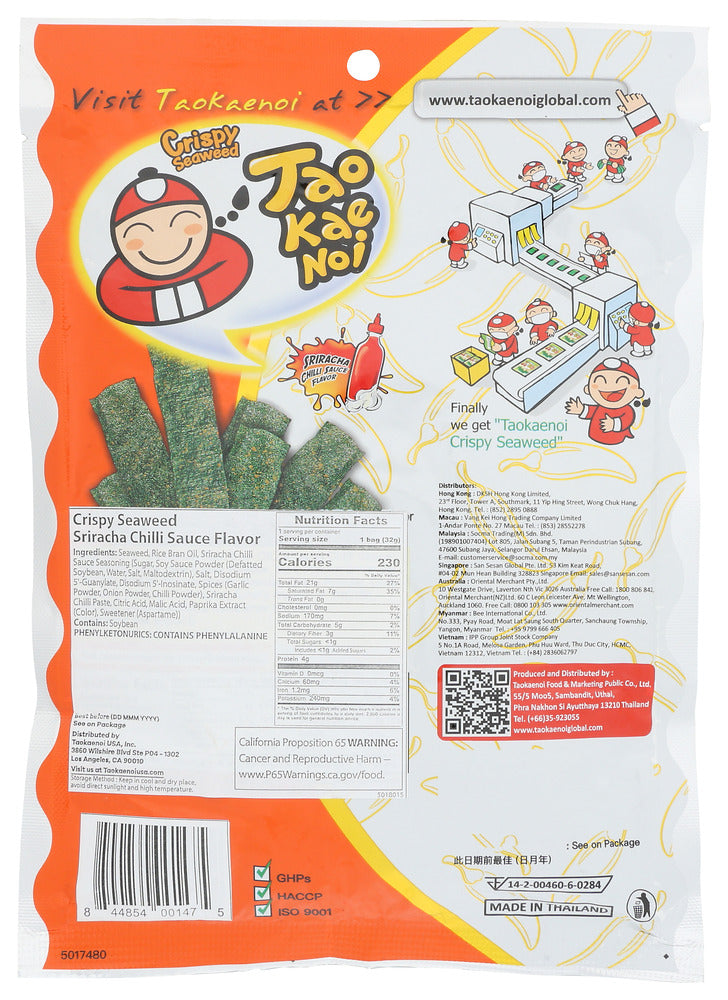 Taokaenoi Usa: Seaweed Crispy Sriracha, 1.21 Oz