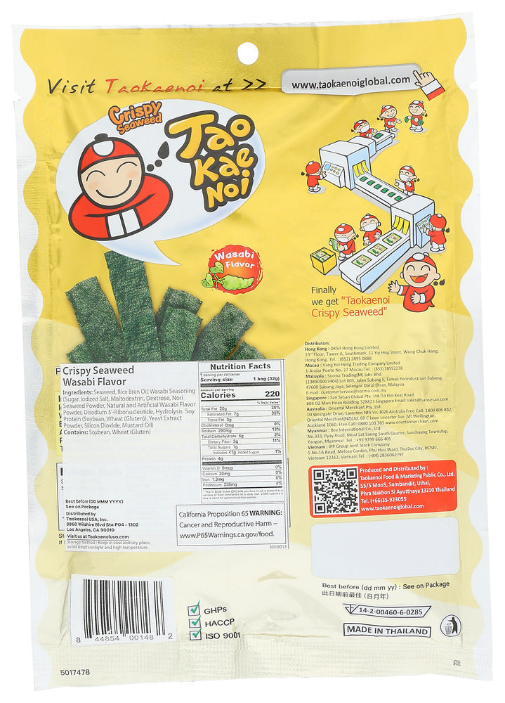 Taokaenoi Usa: Seaweed Crispy Wasabi, 1.21 Oz